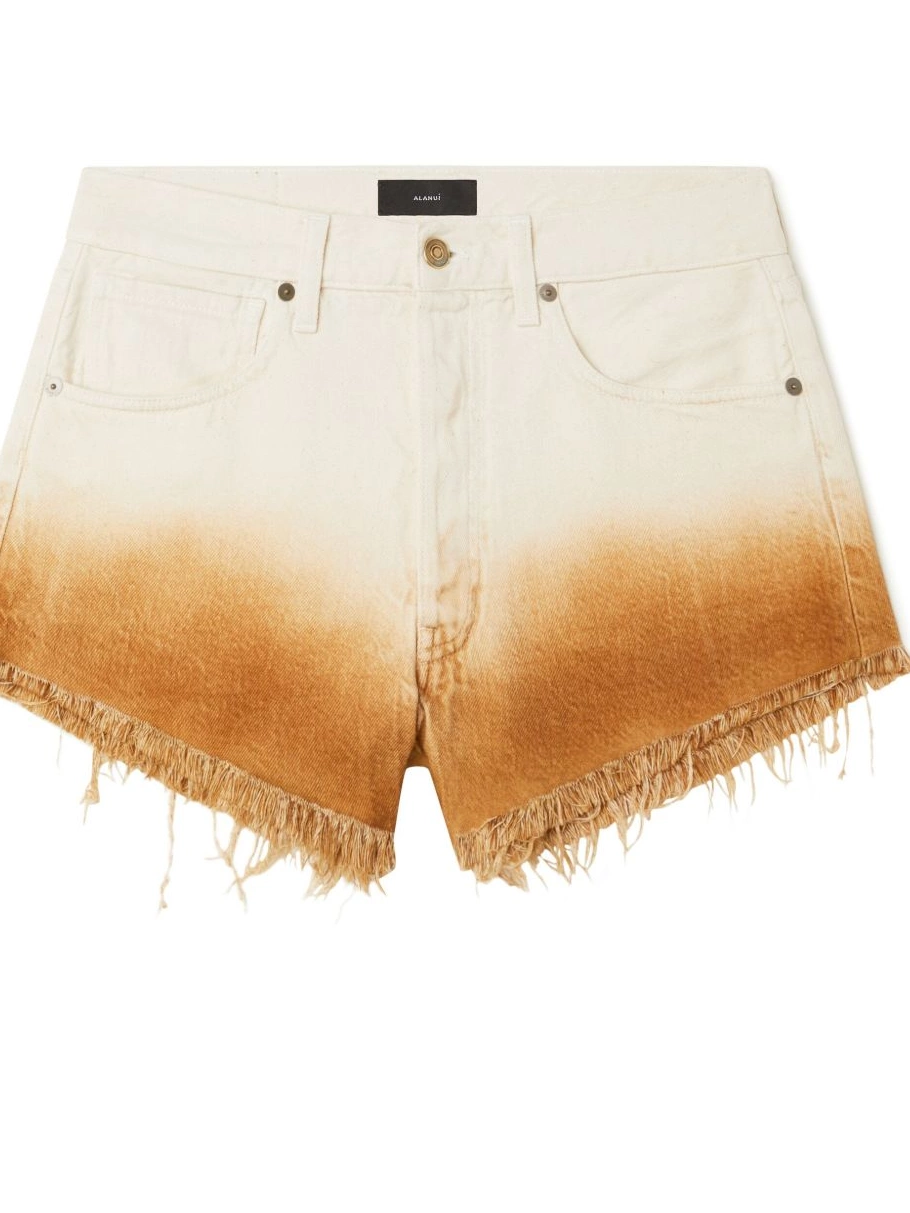 Cheap denim Bright Women Hues gradient Alanui shorts 0809